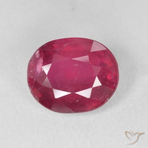 3.36ct Натуральный Глубокий малиновый Рубин, Овал, VS-SI