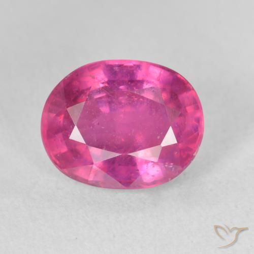 3.90ct Натуральный Темно-пурпурный Рубин, Овал, VS-SI
