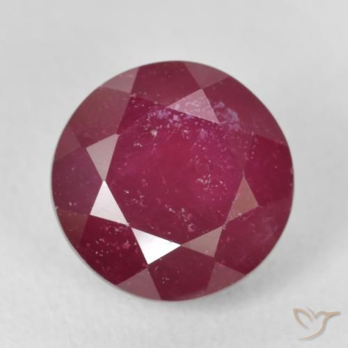 5.93ct Натуральный Глубокий красновато-розовый Рубин, Круглый, VS-SI