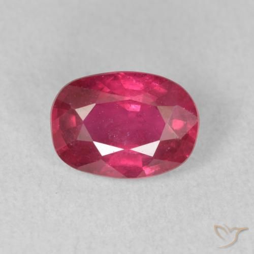 1.58ct Натуральный Глубокий красновато-розовый Рубин, Овал, VS-SI