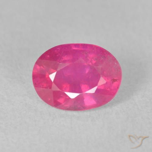1.76ct Натуральный Ярко-розовый Рубин, Овал, VS-SI