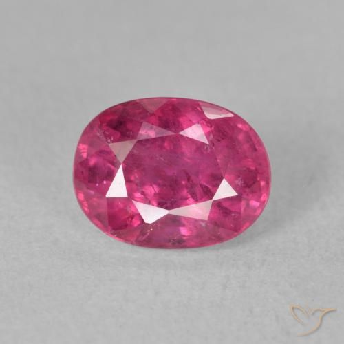 2.04ct Натуральный Темно-пурпурный Рубин, Овал, SI