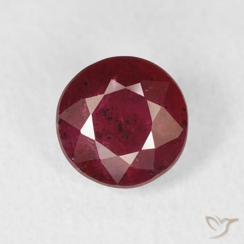 1.14ct Натуральный Ярко-красный Рубин, Круглый, VS-SI