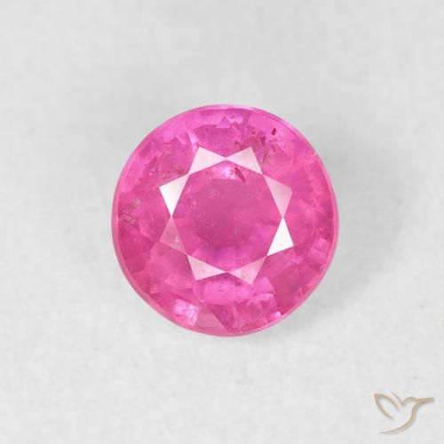 0.98ct Натуральный Ярко-розовый Рубин, Круглый, VS-SI