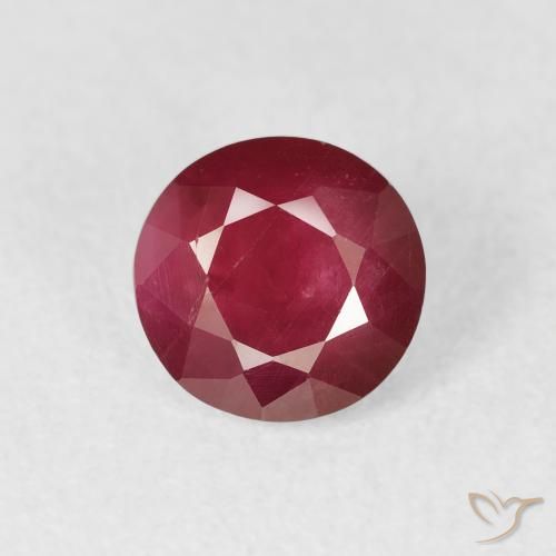 1.63ct Натуральный Кроваво красный Рубин, Круглый, VS-SI