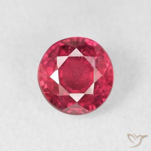 1.36ct Натуральный Средний красный Рубин, Круглый, VS-SI