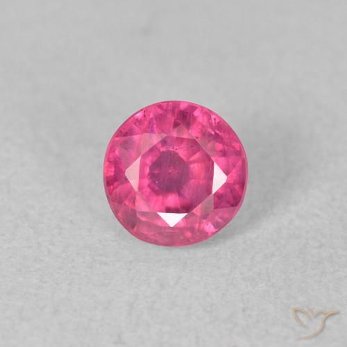 0.90ct Натуральный Ярко-розовый Рубин, Круглый, VS-SI