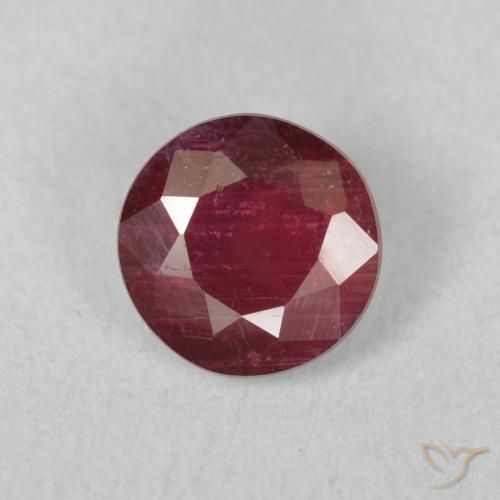 1.46ct Натуральный Темно-красный Рубин, Круглый, VS-SI