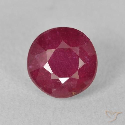 2.33ct Натуральный Темно-красный Рубин, Круглый, VS-SI