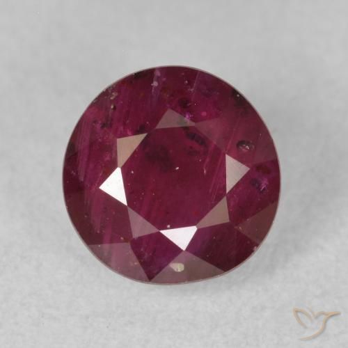 1.58ct Натуральный Темно-красный Рубин, Круглый, VS-SI