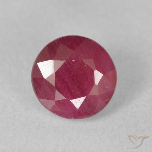 1.88ct Натуральный Глубокий красновато-розовый Рубин, Круглый, VS-SI
