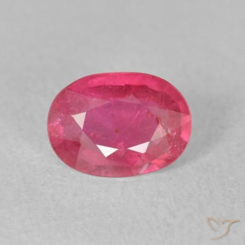 1.26ct Натуральный Розовато-красный Рубин, Овал, VS-SI