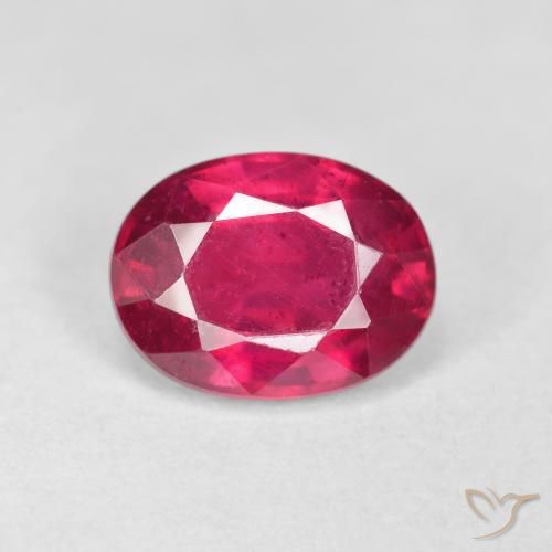 1.89ct Натуральный Глубокий красновато-розовый Рубин, Овал, Чистота VS