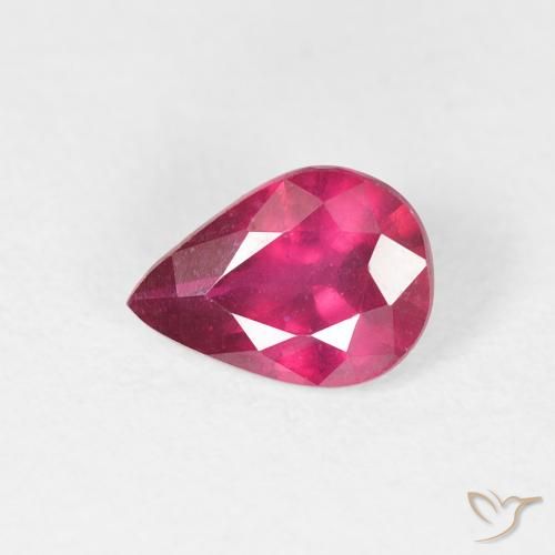 0.89ct Натуральный Темно-красный Рубин, Форма груши, Чистота VS