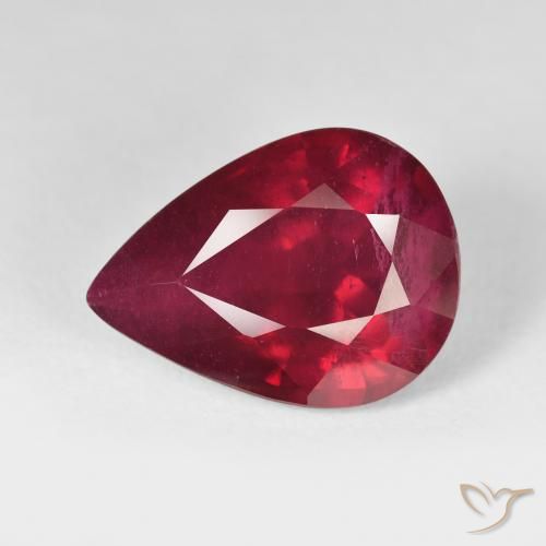 12.94ct Натуральный Кроваво красный Рубин, Форма груши, Чистота VS