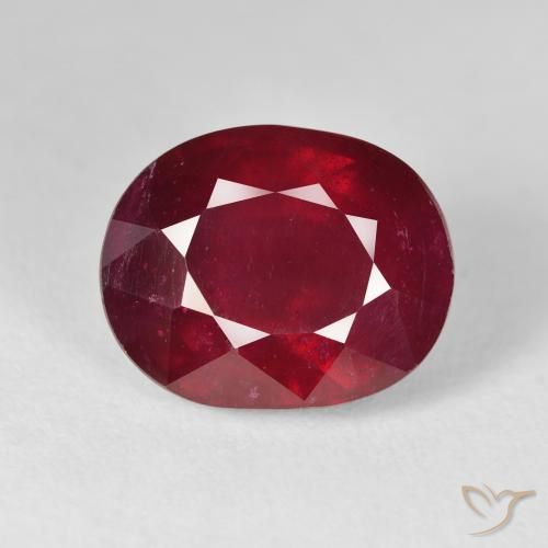 13.61ct Натуральный Ярко-красный Рубин, Овал, Чистота VS