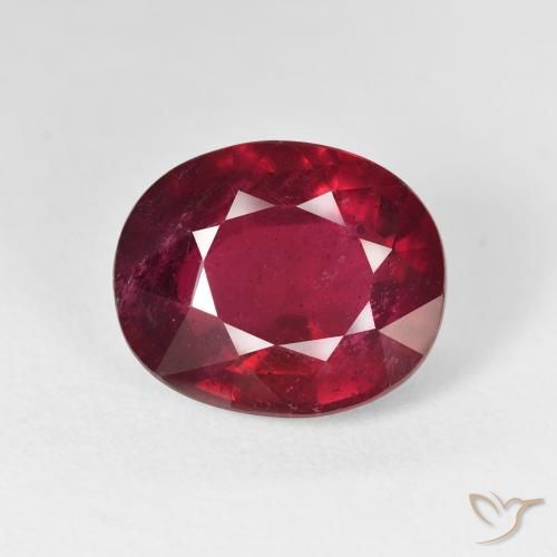 12.14ct Натуральный Ярко-красный Рубин, Овал, Чистота VS