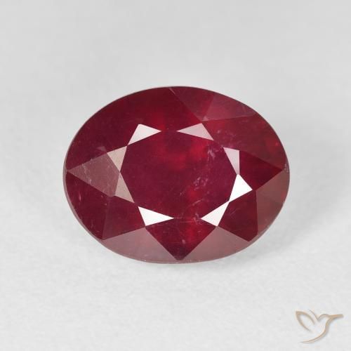 5.72ct Натуральный Темно-красный Рубин, Овал, Чистота VS