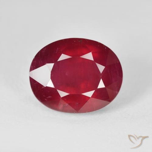 6.53ct Натуральный Джем Красный Рубин, Овал, Чистота VS