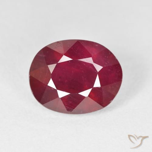 5.88ct Натуральный Средний красный Рубин, Овал, Чистота VS