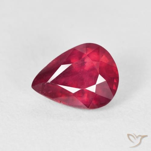 2.72ct Натуральный Глубокий малиновый Рубин, Форма груши, Чистота VS