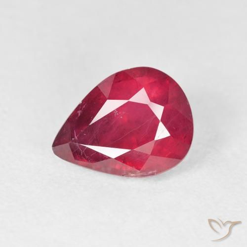 2.34ct Натуральный Джем Красный Рубин, Форма груши, VS-SI