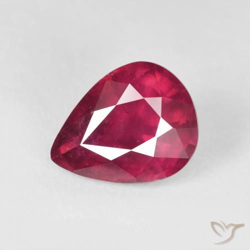 3.57ct Натуральный Розовато-красный Рубин, Форма груши, Чистота VS
