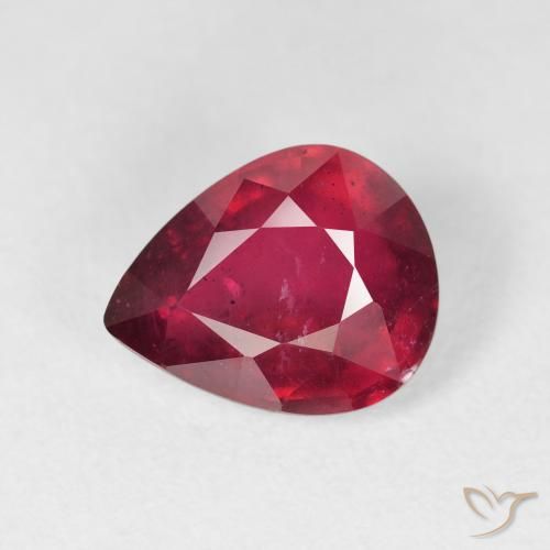 3.23ct Натуральный Темно-красный Рубин, Форма груши, Чистота VS