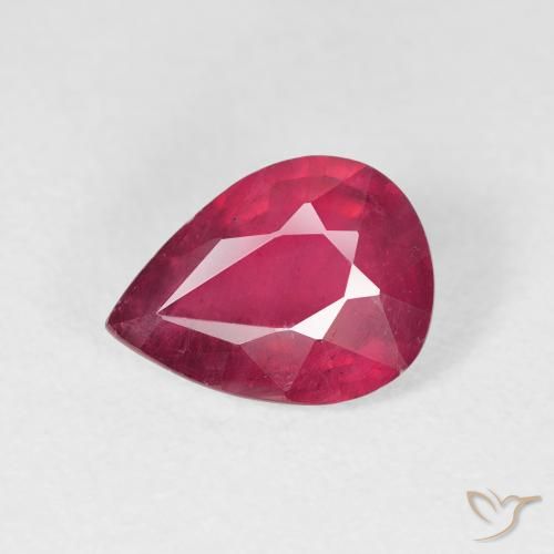 2.04ct Натуральный Глубокий красновато-розовый Рубин, Форма груши, Чистота VS