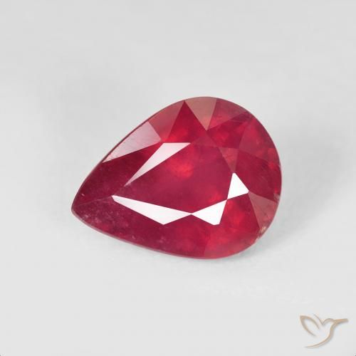 2.58ct Натуральный Глубокий малиновый Рубин, Форма груши, Чистота VS