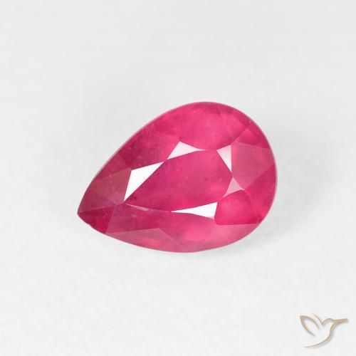 1.18ct Натуральный Розовато-красный Рубин, Форма груши, VS-SI