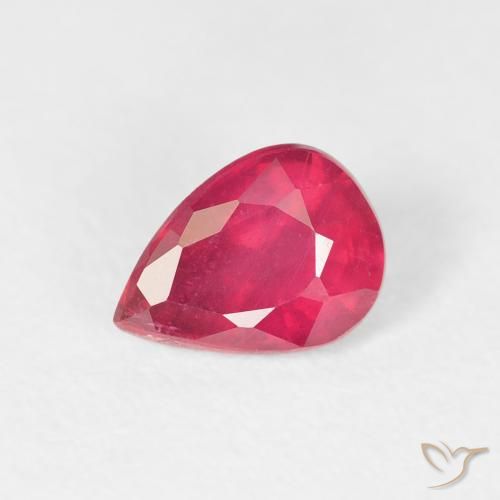 1.04ct Натуральный Глубокий малиновый Рубин, Форма груши, VS-SI