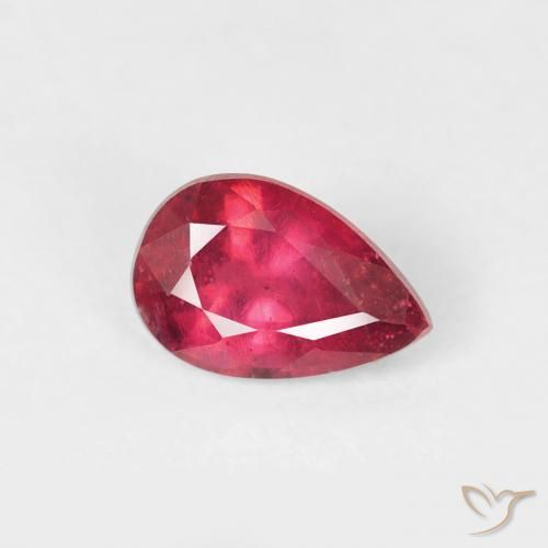 0.71ct Натуральный Глубокий малиновый Рубин, Форма груши, VS-SI