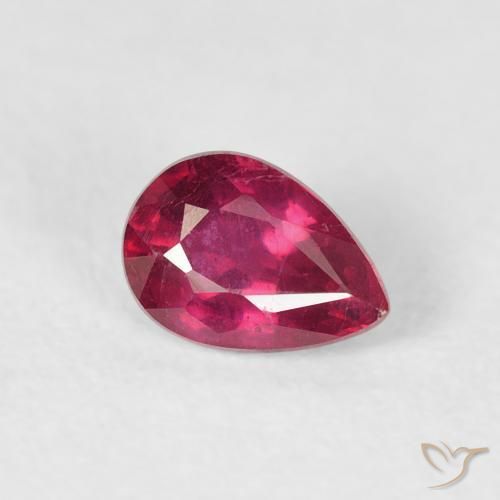 0.66ct Натуральный Розовато-красный Рубин, Форма груши, VS-SI