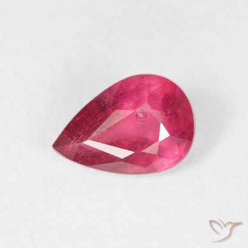 0.60ct Натуральный Глубокий малиновый Рубин, Форма груши, VS-SI
