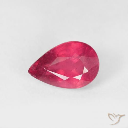 0.71ct Натуральный Джем Красный Рубин, Форма груши, VS-SI