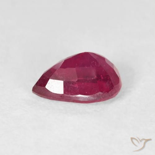 1.12 карата, натуральный Medium Dark-Red Рубин, Форма груши, VS-SI