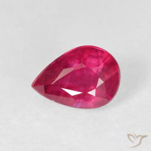 1.22ct Натуральный Светло-красный Рубин, Форма груши, VS-SI