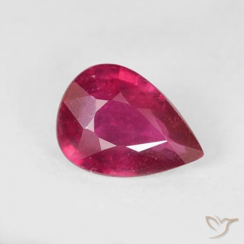 1.14ct Натуральный Розовато-красный Рубин, Форма груши, VS-SI