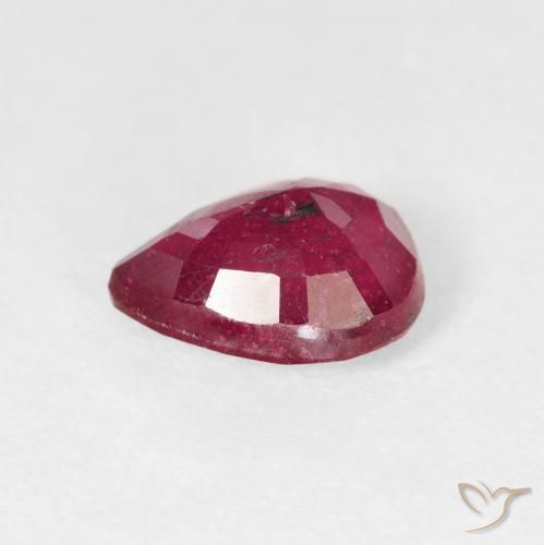 1.58 карата, натуральный Medium Dark-Red Рубин, Форма груши, VS-SI
