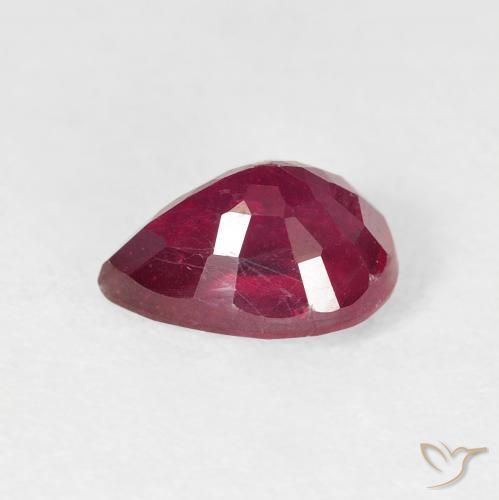 1.86 карата, натуральный Medium Dark-Red Рубин, Форма груши, VS-SI