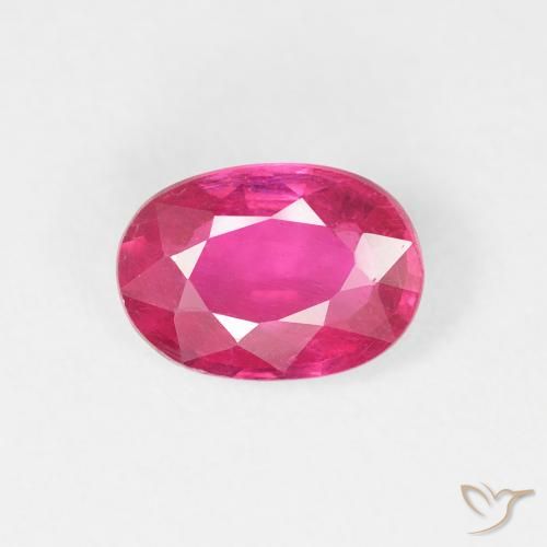 1.09ct Натуральный Medium Dark-Pink Рубин, Овал, Чистота VS