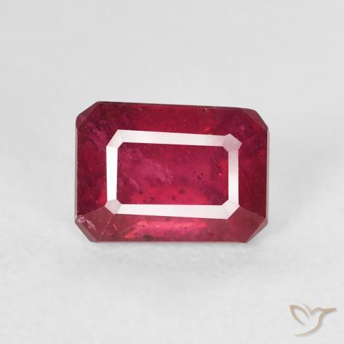 1.86ct Натуральный Темно-красный Рубин, Изумрудная огранка, Чистота VS