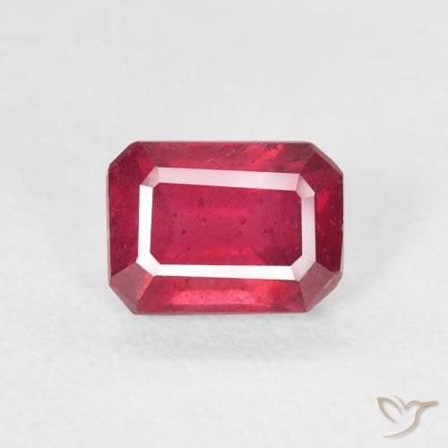 1.43ct Натуральный Джем Красный Рубин, Изумрудная огранка, Чистота VS