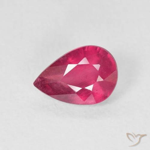 0.95ct Натуральный Medium Dark-Red Рубин, Форма груши, VS-SI