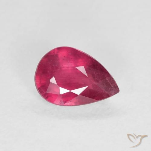 0.95 карата, натуральный Medium Dark-Red Рубин, Форма груши, VS-SI