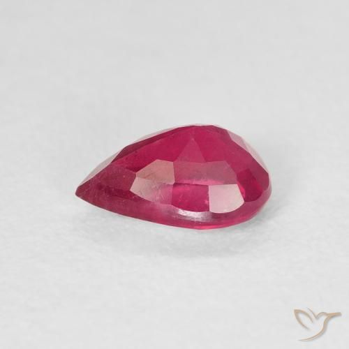 0.95 карата, натуральный Medium Dark-Red Рубин, Форма груши, VS-SI
