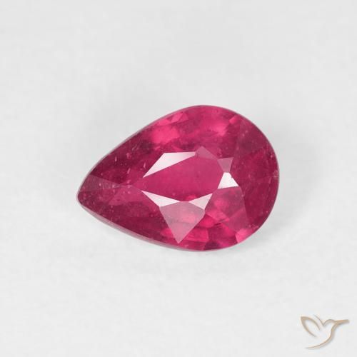 0.91ct Натуральный Светло-красный Рубин, Форма груши, VS-SI