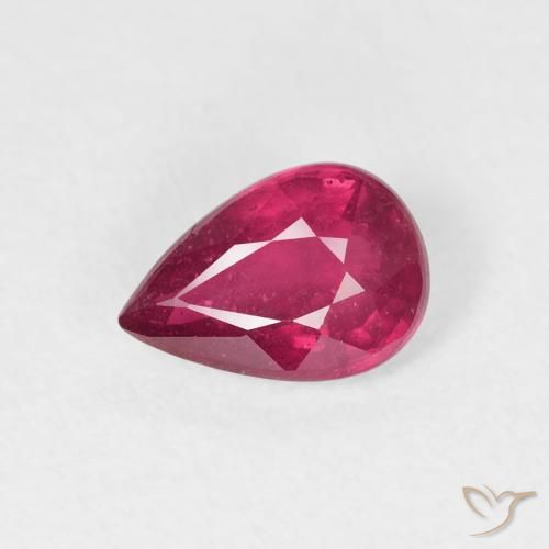 0.94ct Натуральный Розовато-красный Рубин, Форма груши, VS-SI