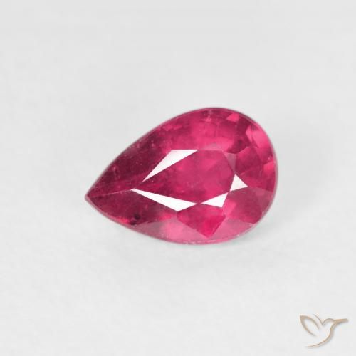 0.89ct Натуральный Светло-красный Рубин, Форма груши, VS-SI